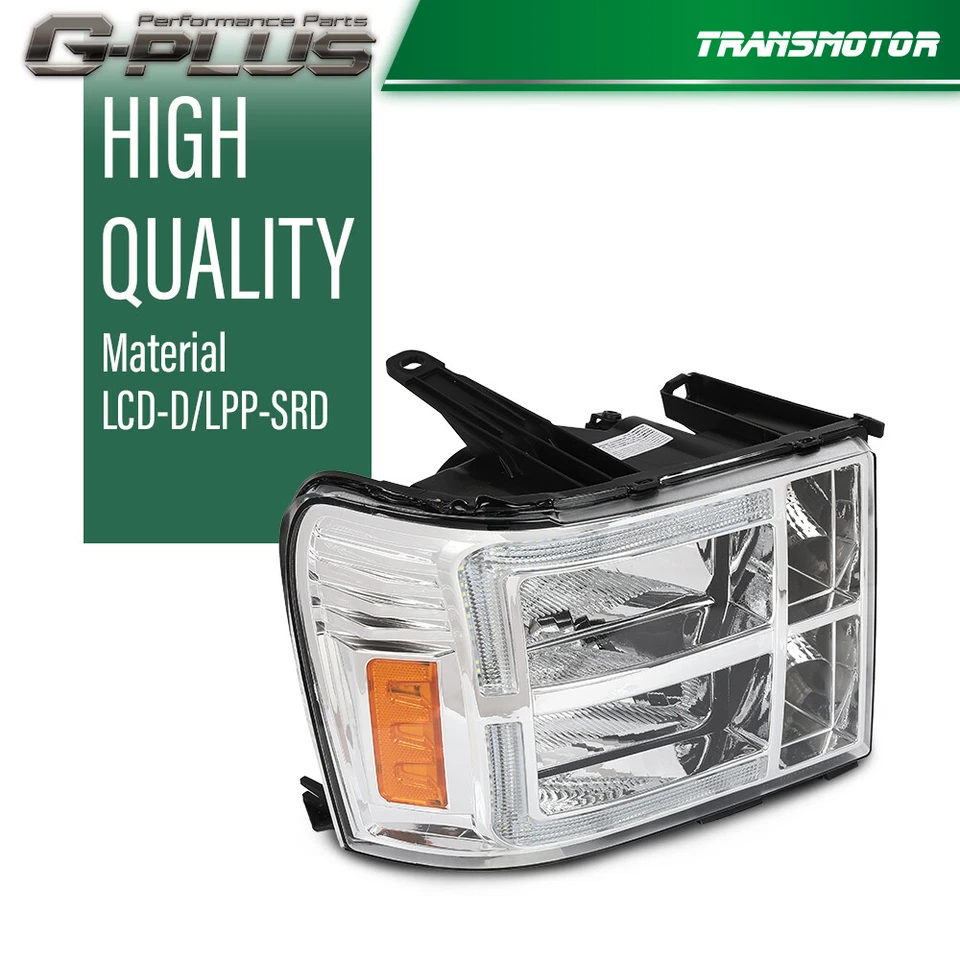 FAROS DRL LED TRANSPARENTES/CROMADOS APTOS PARA 2007-2013 GMC SIERRA 1500 2500 3500HD Foto 4 de 4
