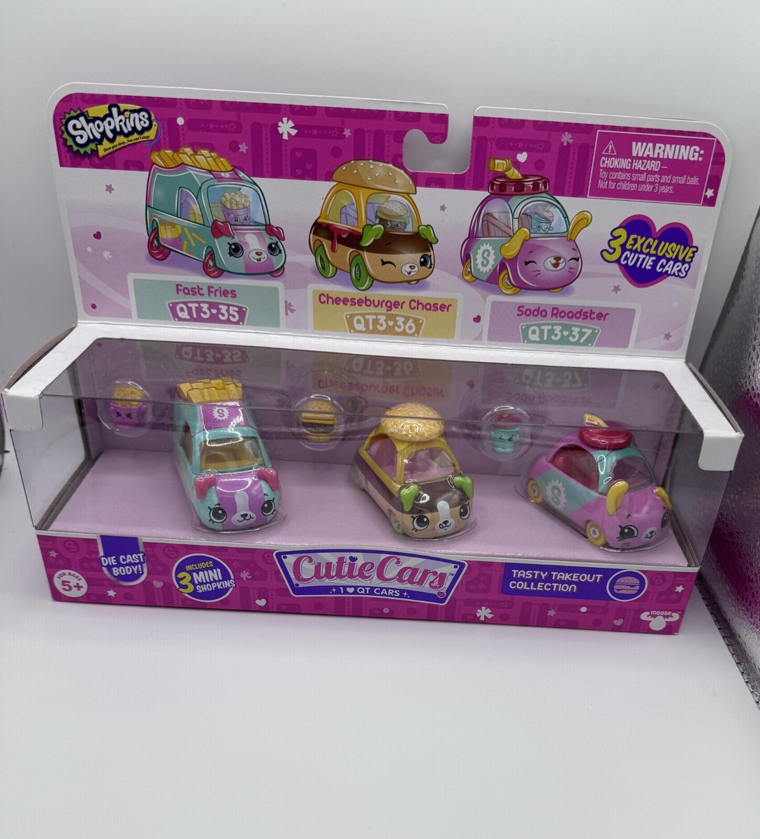 Shopkins Cutie Cars Freezy Riders Collection Car & 3 Minis H4 for