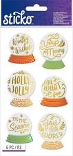 Snowglobe Sentiments, Christmas scrapbook stickers - Sticko 01731