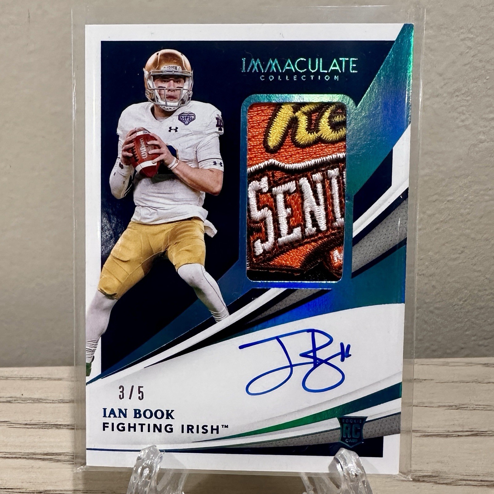 Ian Book Panini Immaculate Collection Collegiate #91 Patch Autograph