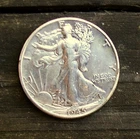 1945 D  Walking Liberty Half Dollar 90% Silver Fine