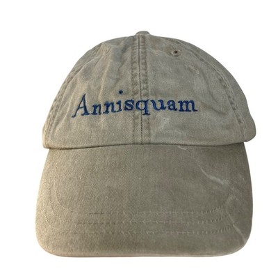 Annisquam Gloucester MA Hat Adjustable Strap back Beige Cotton Preppy Old Money