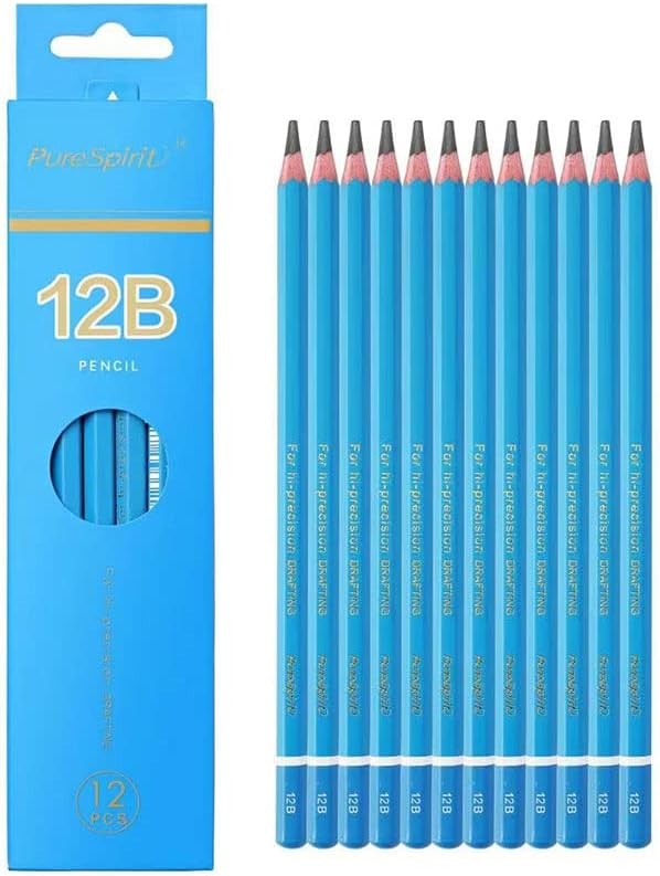 S For Drawing 12b, 12pcs Softest And 1 Count (pack Of 12), Black