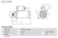 Bosch 0 986 020 280 Starter FüR Audi Seat Skoda VW