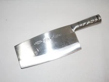 No 1 Kwangchow China Solid One Piece Stainless 8" Meat Cleaver Lotus Brand 16oz