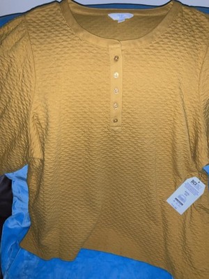 Time and Tru Women's Relaxed Fit Size 22 gold  Color Short Sleeve Top