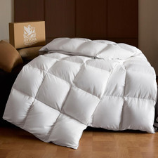 Goose Down Fiber Comforter Oversized King Summer Hotel Quality Duvet Insert, H