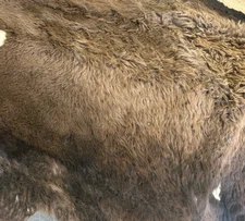 (Large Sizes) Premium Bison Buffalo Scrap Fur Hide Leather New Tanned Soft Tan!
