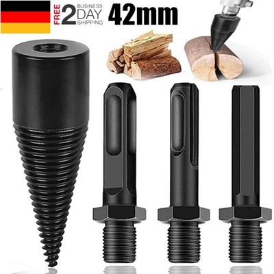 Holzspalter Kegelspalter Bohrer Drillkegel Spaltbohrer Für Bohrmaschine 4er set