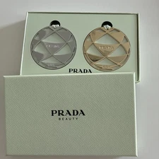 2x PRADA Ornaments Christmas Gold Silver NEW IN BOX