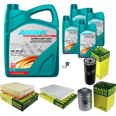 MANN Inspektionspaket 9L ADDINOL SUPER LIGHT 5W-40 für Audi A6 Avant 4B C5 S6
