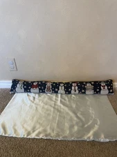 Vtg? Riverdale Christmas Tapestry Door Draft Blocker Stopper snowmen India 6”x35