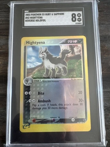 Pokémon Mightyena 42/109 Ruby and Sapphire Reverse Holo PSA 6 70 HP