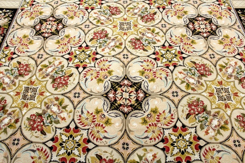 8X10 MAGNIFICENT ANTIQUE HANDMADE VEGETABLE DYE AUBUSSON NEEDLEPOINT WOOL RUG