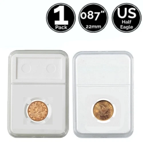 1 Pack 22mm Slab Coin Snap Holder 4 US $5 Liberty Head Half Eagle Gold Dollar