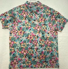 Chubbies Large Men’s Polyester Blend Floral Design Lightweight Polo Golf Shirt