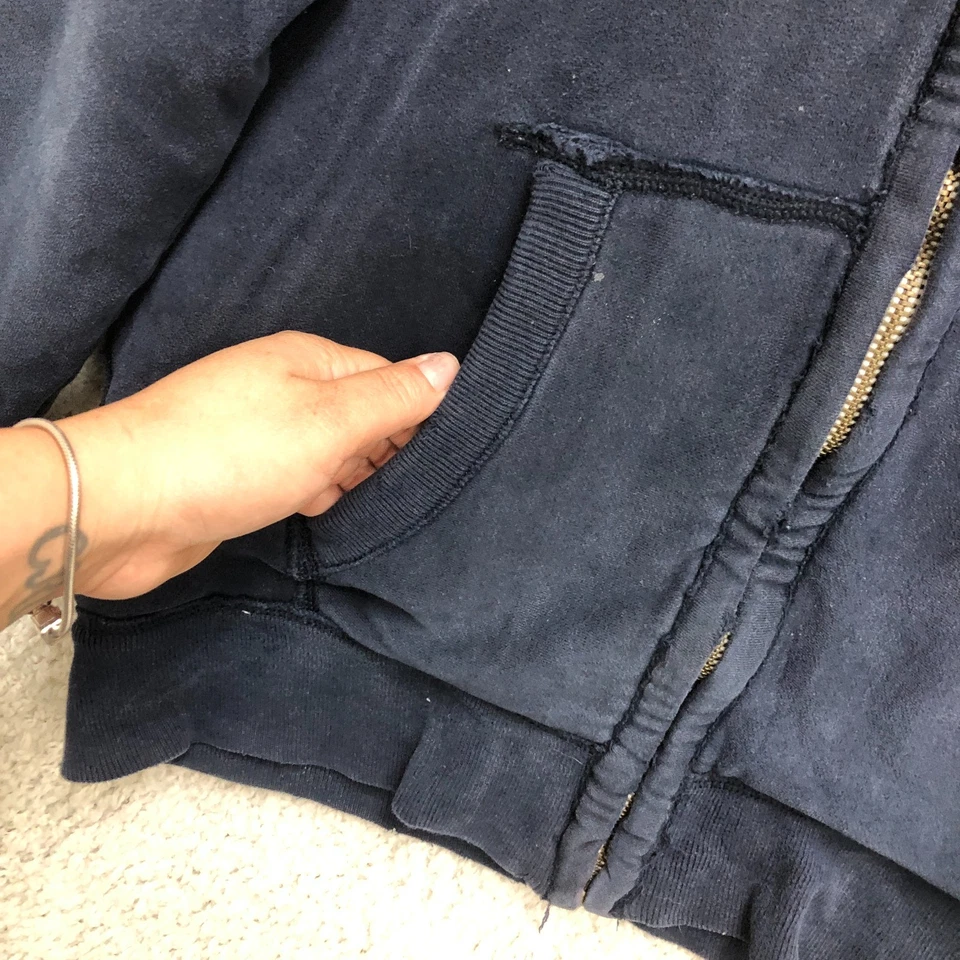 Hollister Sudadera con Capucha Grande Adulto Azul Cremallera Completa Sudadera Manga Larga Forrada Para Mujer Foto 3 de 4