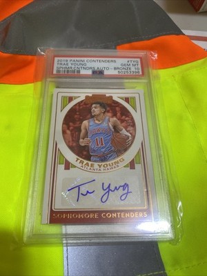 2019 Panini Contenders  Jersey # 11/25 AUTO TRAE YOUNG SSP  Atlanta Hawks PSA 10