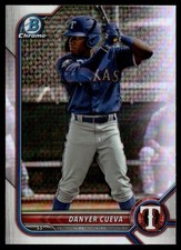 2022 BOWMAN DRAFT CHROME REFRACTOR DANYER CUEVA RC TEXAS RANGERS #BDC-148