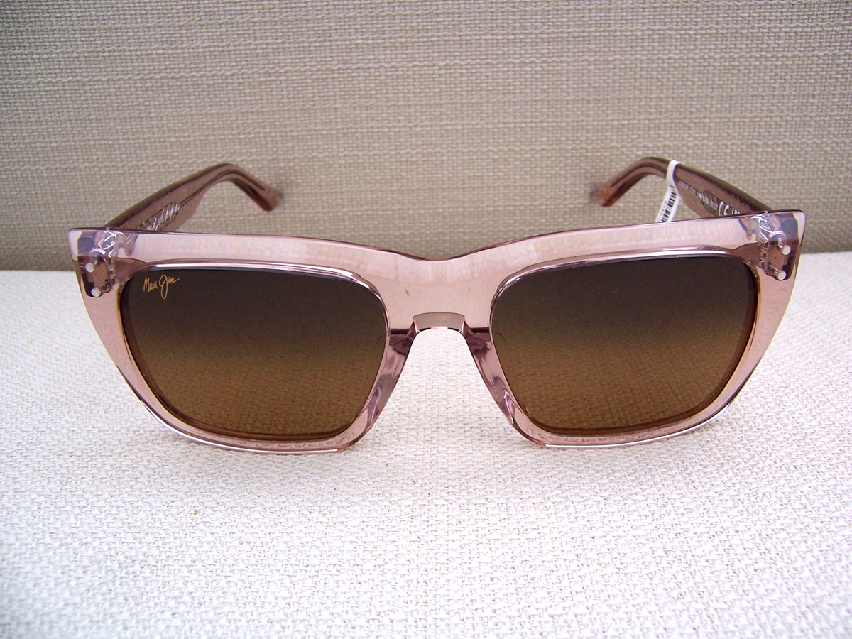 NWT* MAUI JIM ALOHA LANE Transparent Pink & HCL Bronze Sunglasses