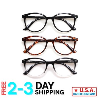 Versatile 2.0X Unisex Reading Glasses - 3 Stylish Pairs for Daily Convenience