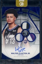 2025-26 Topps 3 Basketball Blue Walter Clayton Jr RPA RC Triple Patch AUTO /15
