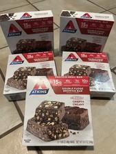 Atkins Double Fudge Brownie  Meal Bar, 5 Count per box. 5 BOXES TOTAL 