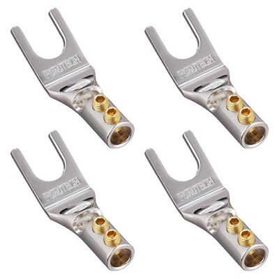 FURUTECH - FP-201(R) Set of 4 Screw-Mounted Y-Lugs, Rhodium Plated jp