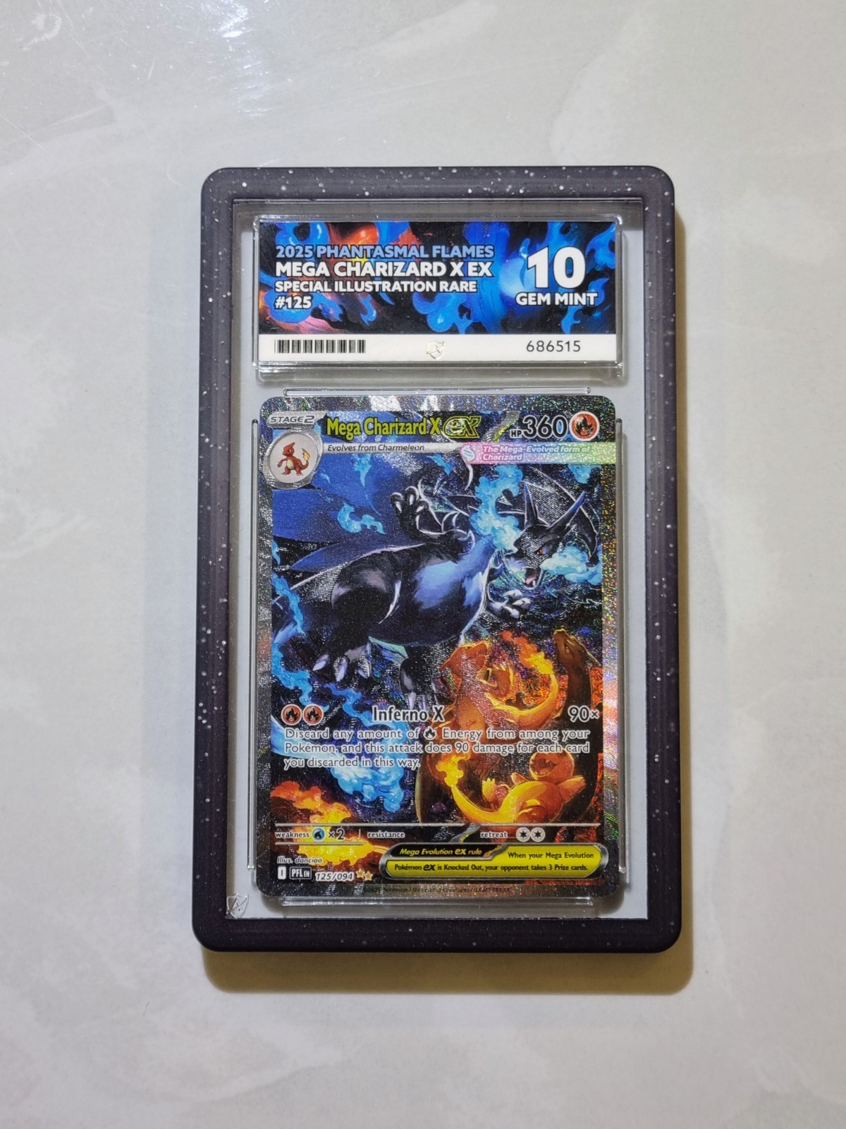 Mega Charizard X EX #125 SIR Perfect Subs Gem Mint 10 Ace Graded Pokemon Card