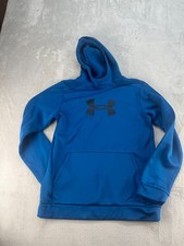 Under Armour Hoodie Youth Blue Loose YXL Performance Fleece Sweater Kids