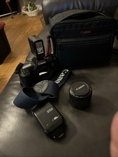 Canon EOS Rebel 35mm SLR Film Camera With 35-80mm EF Lens, Strap, Bag