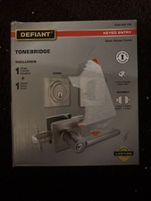 Defiant Tonebridge Satin Nickel Single Cylinder and Lever Handleset Door Knob