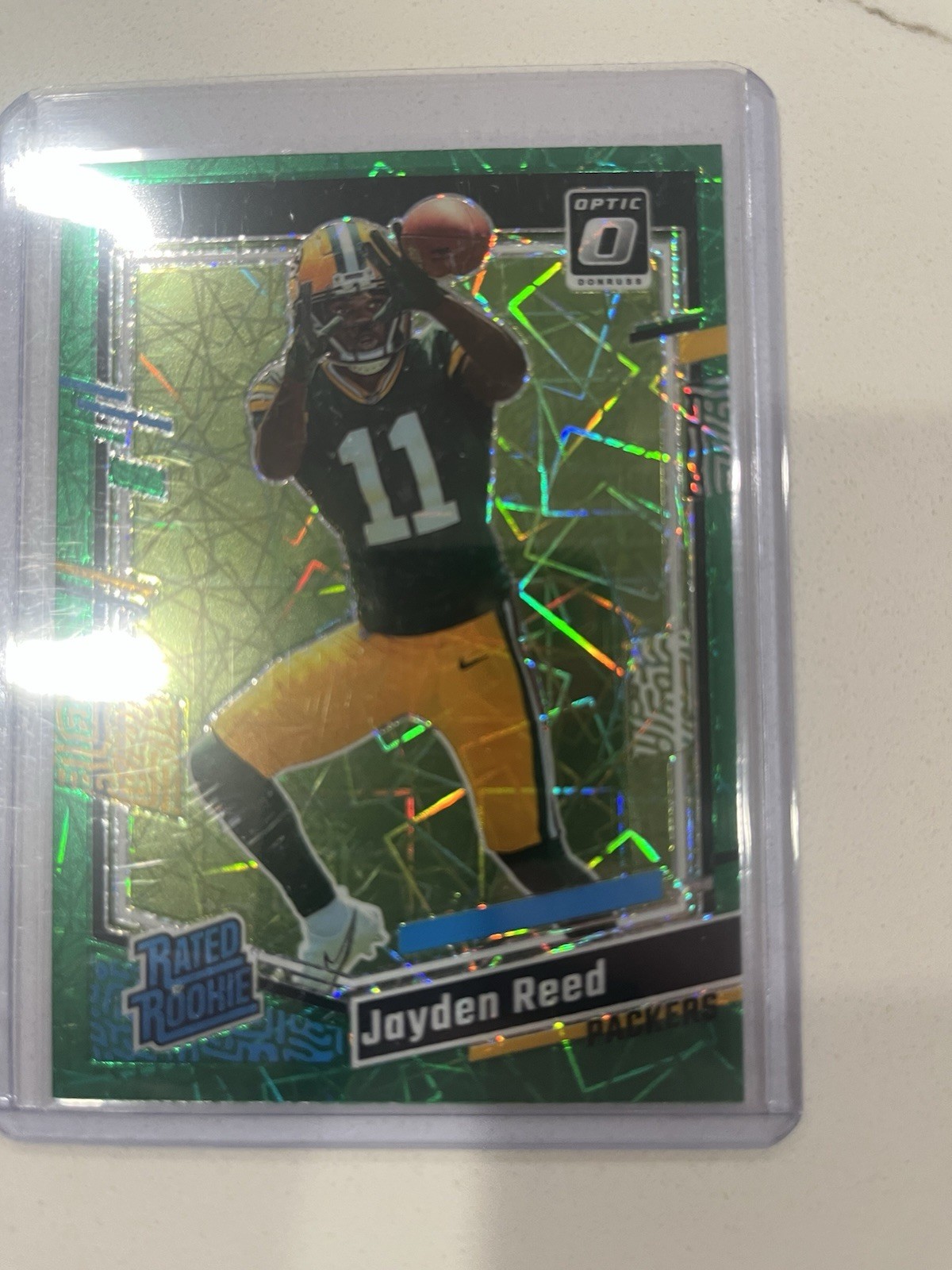 2023 Panini Donruss Optic - Rated Rookie Jayden Reed #239 Green Velocity Prizm