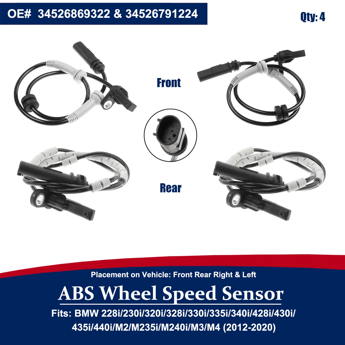 ABS sensor wieltoerental achter links of rechts voor E36 316 318 320 323 325 328 M3 1990-1999 34521163028