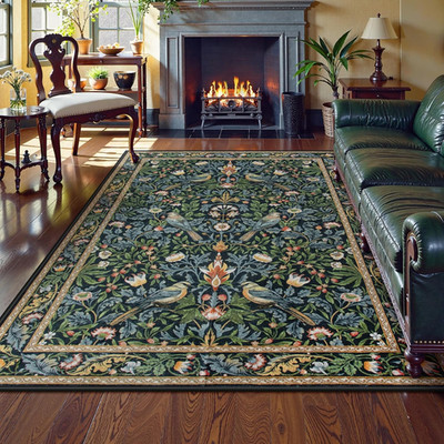Boho Floral 5x7 Area Rug, Non-Slip Soft Carpet for Living Room & Bedroom