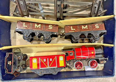 Hornby/Meccano Blechzug M1 Güter Set Spur 0 Nr.40010 verrostet verpackt