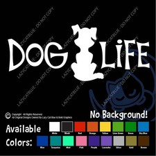 Dog Life Silhouette Decal Sticker Pet Love Dogs Pawprint Puppy Rescue Breeder