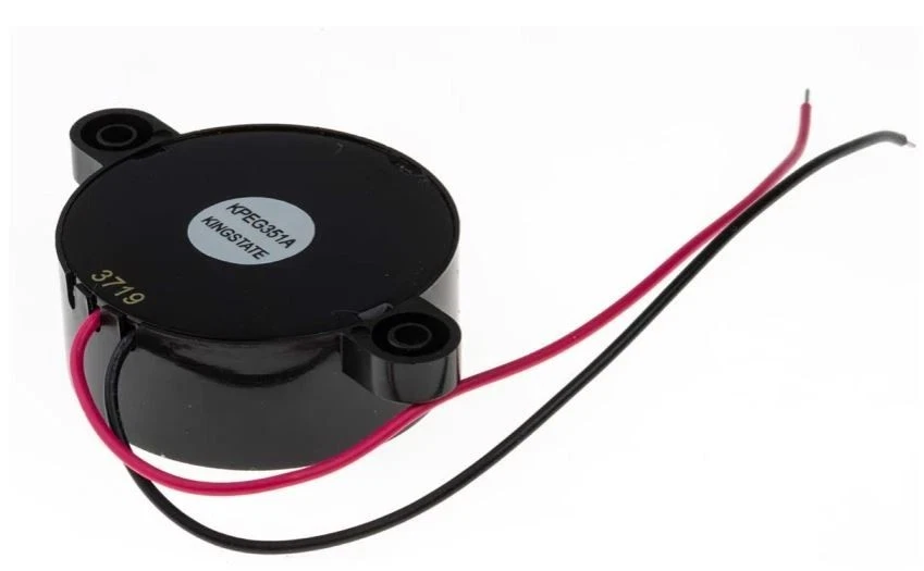 2 x RS PRO 88dB Panel Mount Fast Pulse Internal Piezo Buzzer, 41.8 x 16mm, 5V dc - Image 2 of 4