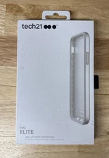 Genuine Tech21 EVO ELITE Drop Protection Case for iPhone X & XS, Silver/ Frosted