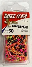 Eagle Claw String Bobber Stop w/ Beads Asst. Colors 50 pack Free Shipping