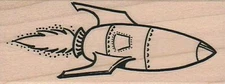 Rocket Ship 1 1/2 x 3 1/2" Rubber Stamp, Space Stamp, Rocket Stamp
