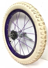 16" Bicycle Front Purple Wheel with 1.95" White Tire Mini-BMX Kids Bike #M10