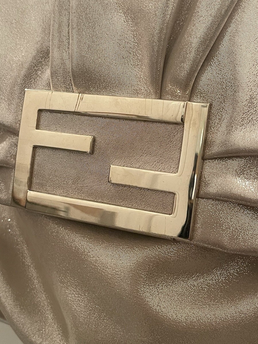 FENDI Mia Chain FF logo bag Shoulder Bag Metallic Suede FENDI Mia Chain FF logo bag Shoulder Bag Metallic Suede