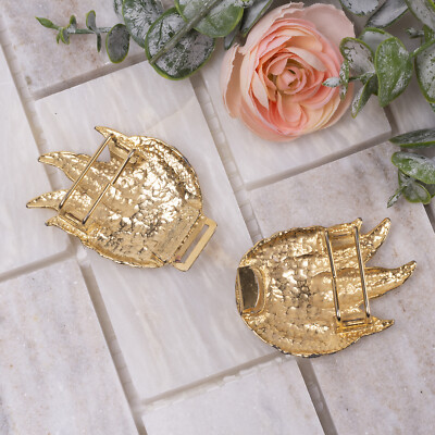 Vintage Gold Tone Floral Leaf Ladies Belt Buckle | eBay display picture 1
