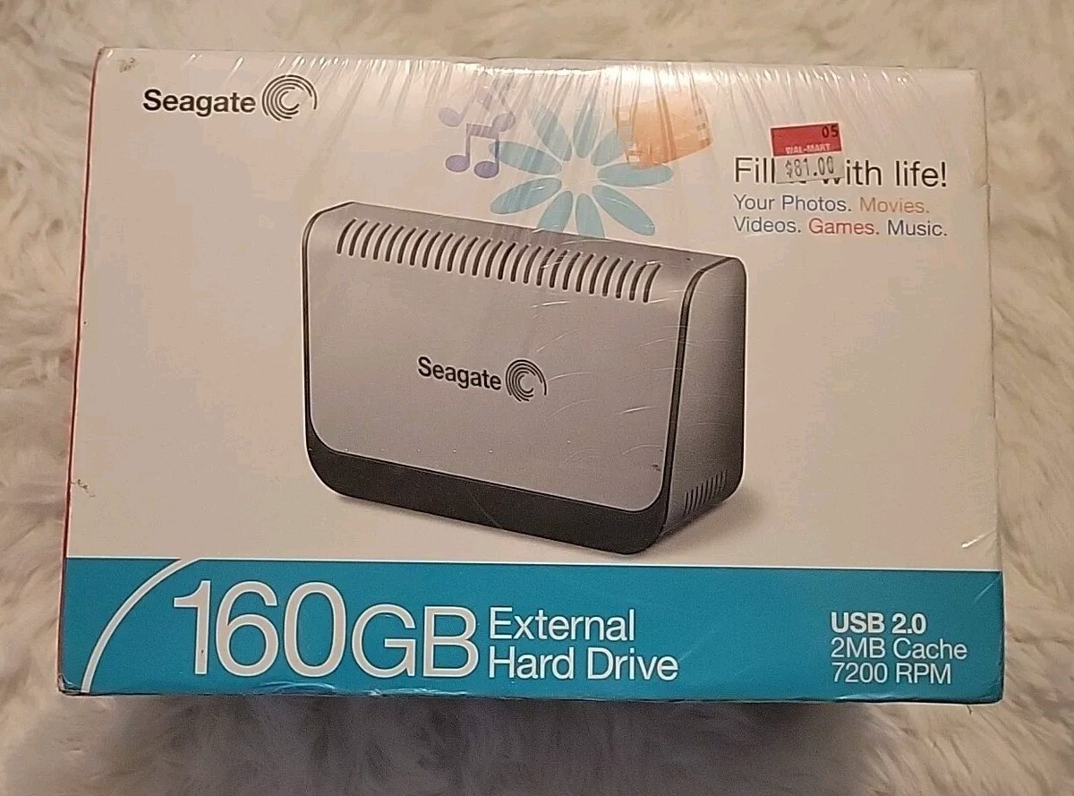 NEW SEALED Seagate External Hard Drive USB 2.0 160gb PN 9BD862-560 