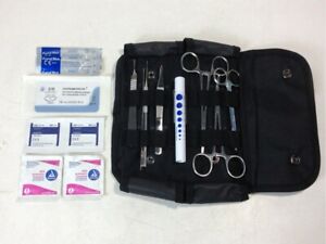 FIRST AID SURGICAL KIT WITH MILITARY MOLLE COMPATIBLE POUCH BLACK STOCKED