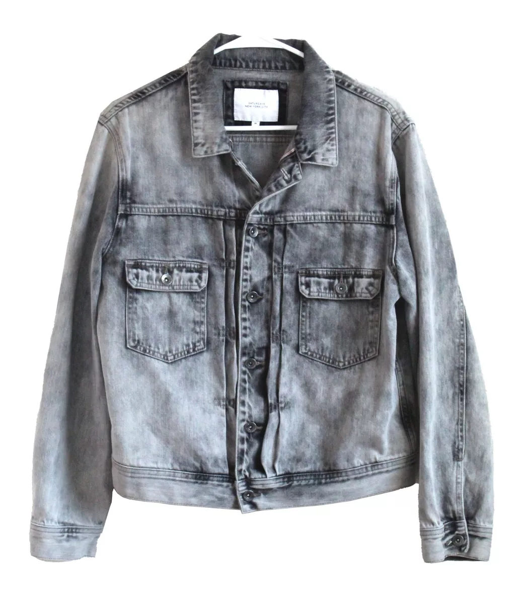Saturdays NYC Ray Type II / 2 Denim Jacket SIZE M Grey Gray Acid Mineral  Wash | eBay