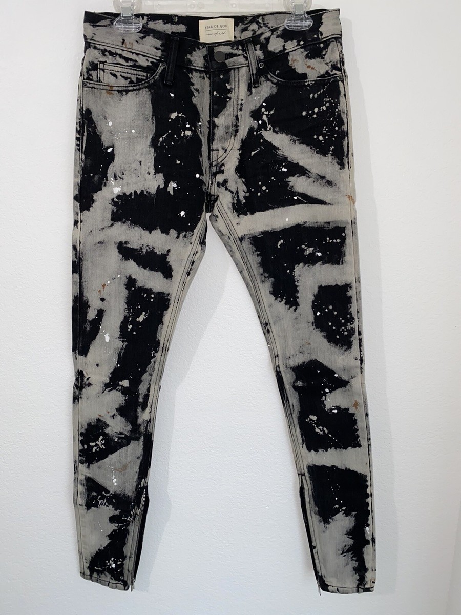 Fear of God x Denim Tie Dye Maxfield Black Jeans Denim US 29