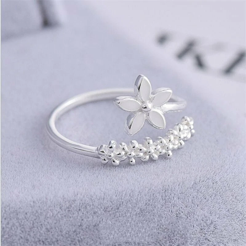 Fresh Flower Silver Fashion Gift Korea Women Female Resizable
