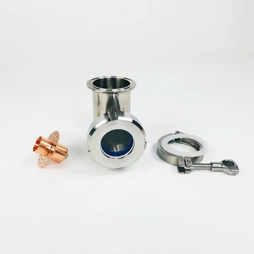 Metal Sight Glass Copper Bubble Set Union Tri-Clamp Tee Distillation Lens Column - Imagen 10 de 13